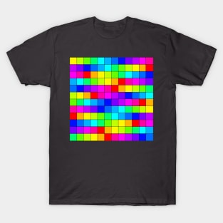 Rainbow Squares Black Lines T-Shirt